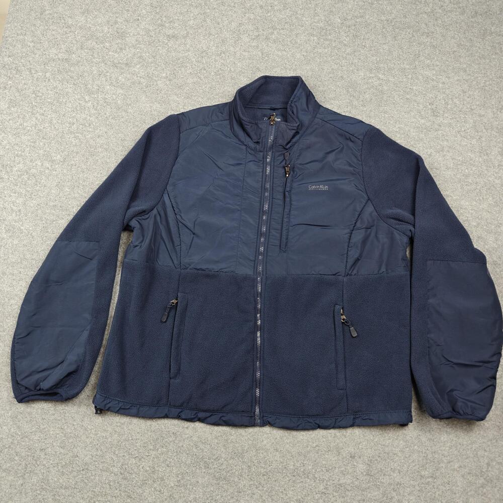 Calvin Klein Jacket Mens XL Navy Puffer Fleece Lined Insulated Performance